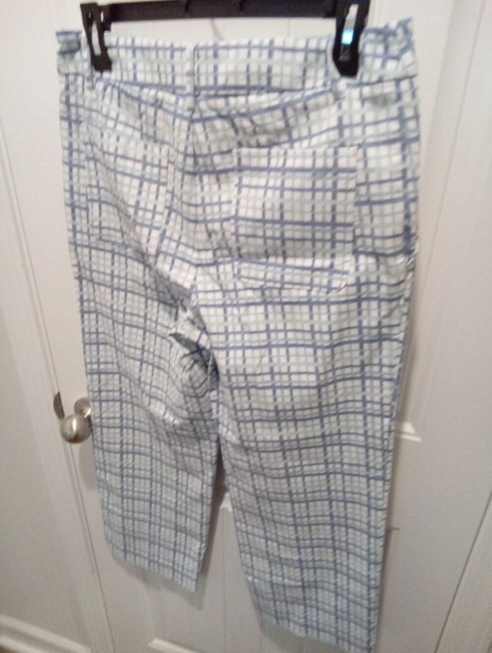 Lisette L Montreal Pastel Blue&White Grid 26" Crop Tummy Control Technology 8&10 - Picture 13 of 13